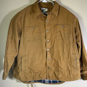 Duluth Trading Shacket Hose Heavy Canvas Flannel Lined Mens 3XL Work